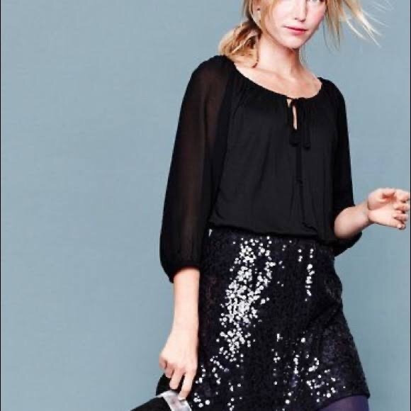 Hill Skirts Hill Black Sequin Mini Skirt Small Party